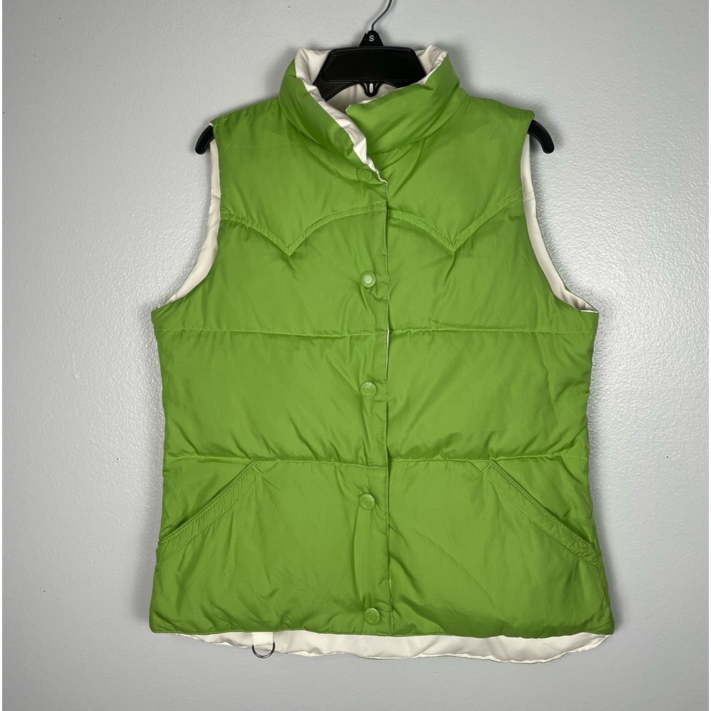 American Eagle Green And Off White Down Blend Reversible Puffer Vest Size XS